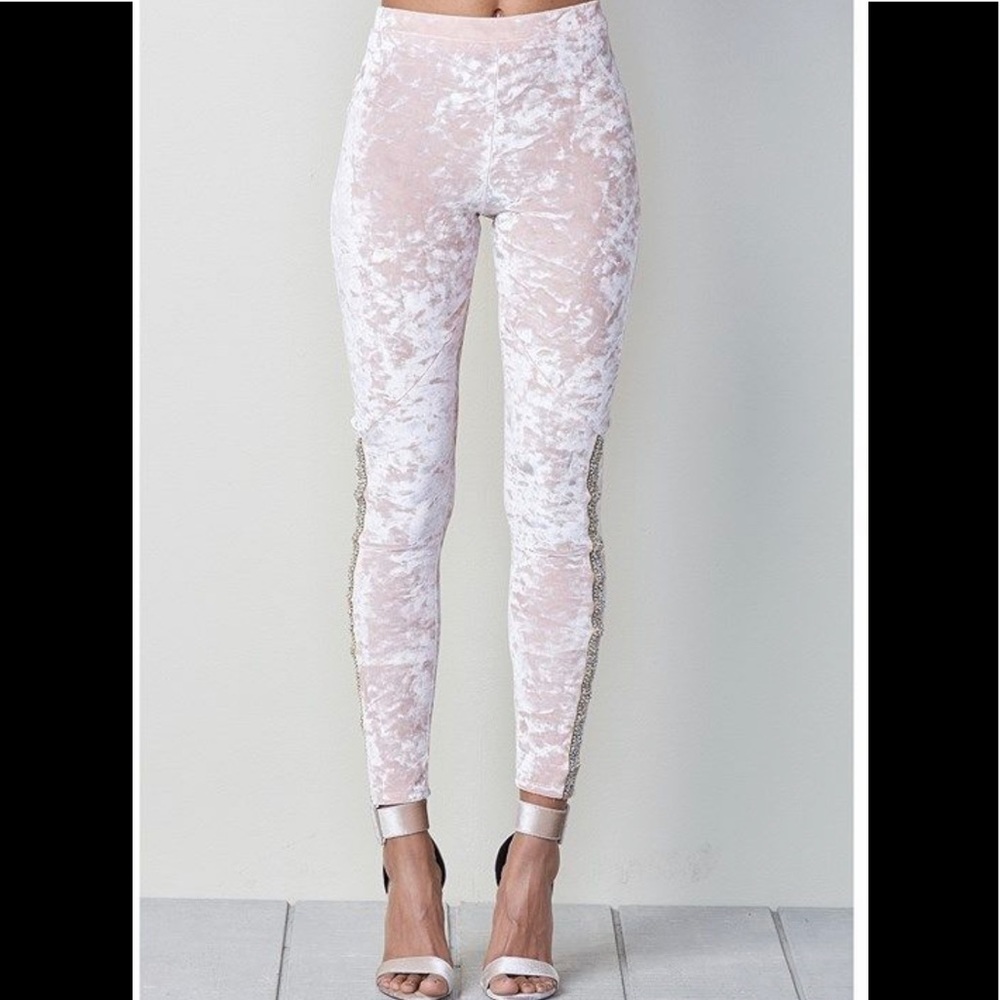 VENUS Light Pink Legging with stunning jewel bling as shown in pictures.